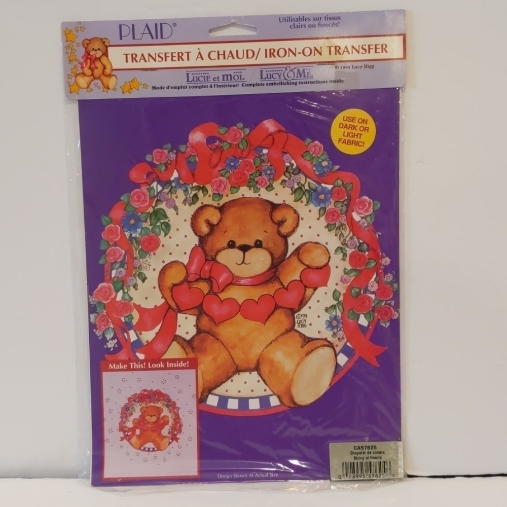 2/$20 Plaid iron on transfer teddy bear